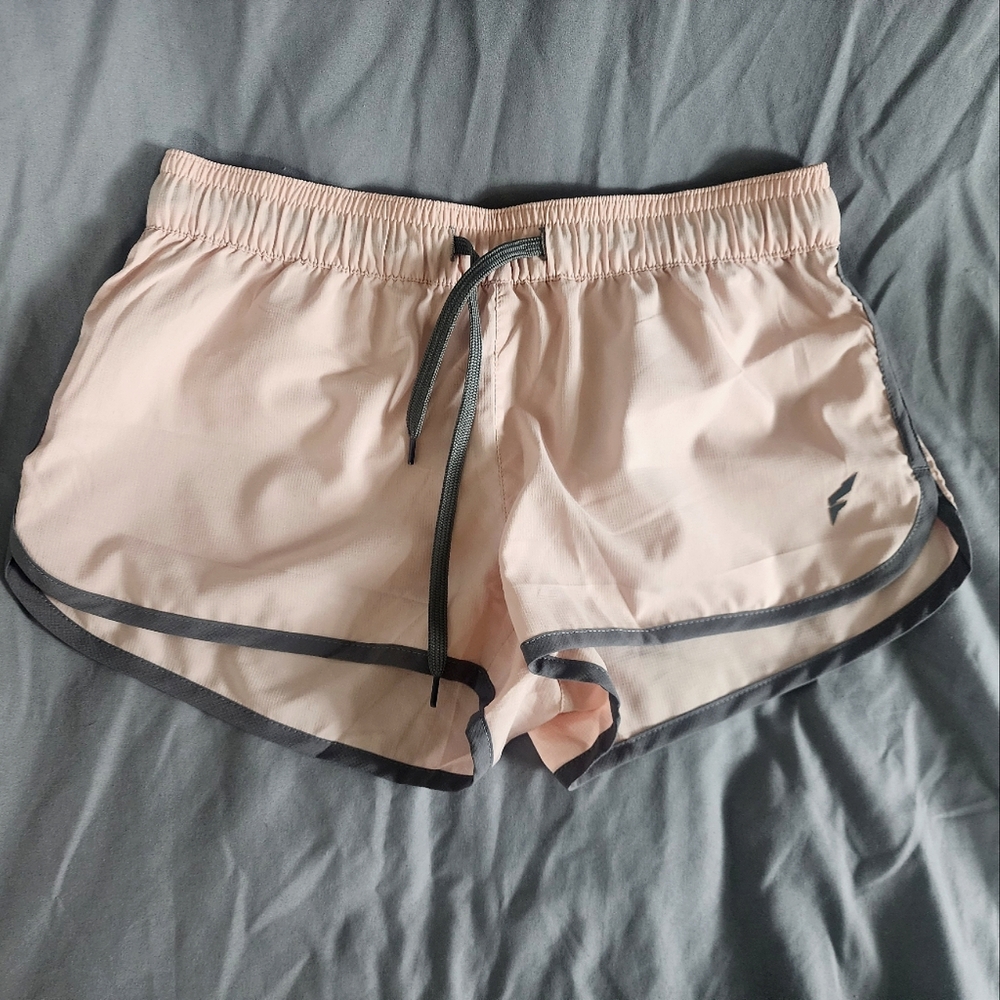 Flag Nor Fail running shorts- ballet pink and grey- SMALL